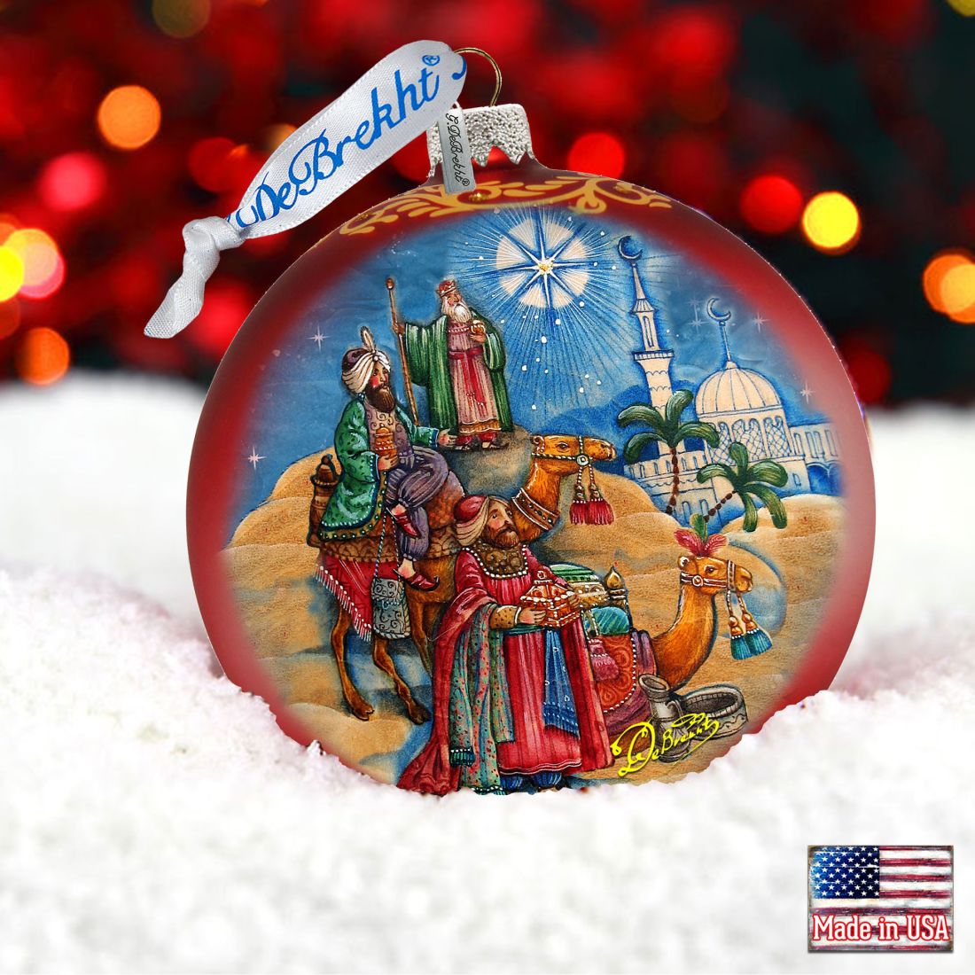 The Journey of the Three Kings Glass Ornament Limited Edition by G. DeBrekht - Nativity Holiday Decor - 73906-4