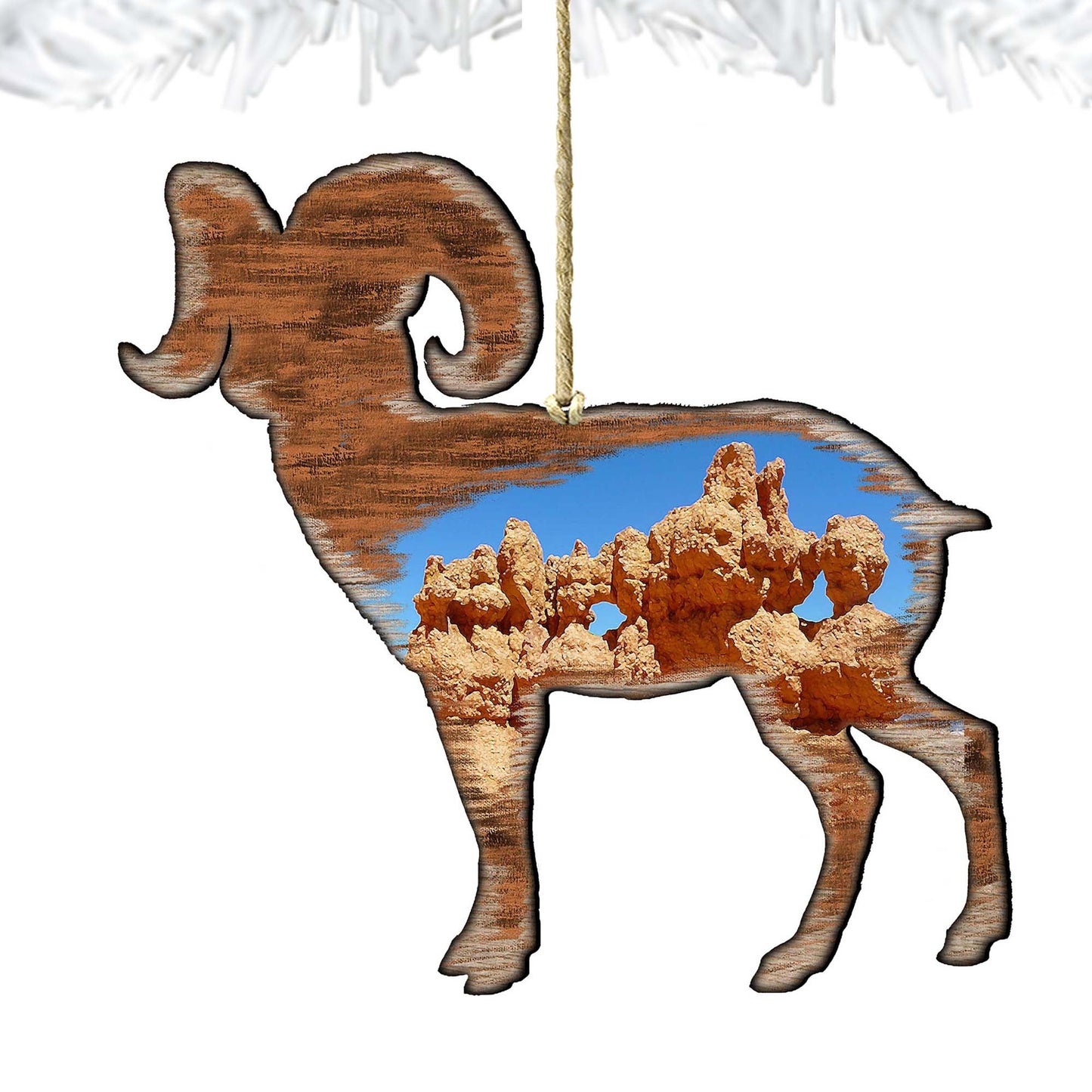 Goat Shaped Wooden Ornaments by G. DeBrekht - Wildlife Holiday Decor - 8198228-4