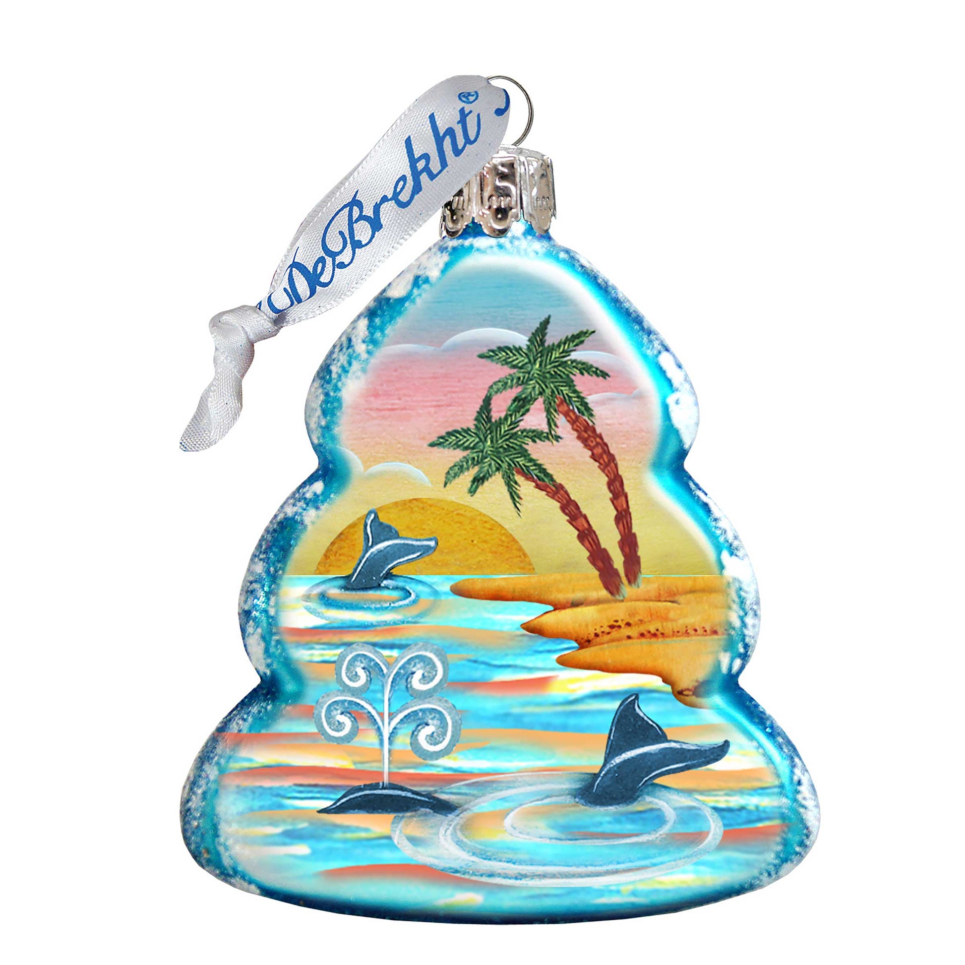 Whale at The Palms Mercury Glass Ornament by G. DeBrekht - Coastal Holiday Décor - 776276-2-3