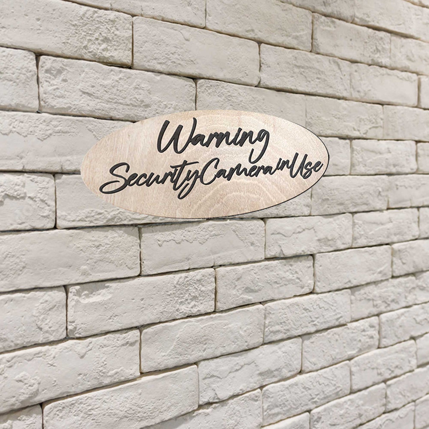 Warning sign, Security Camera in Use sign, Business sign, Made in the USA sign, Made from wood - 320340-1
